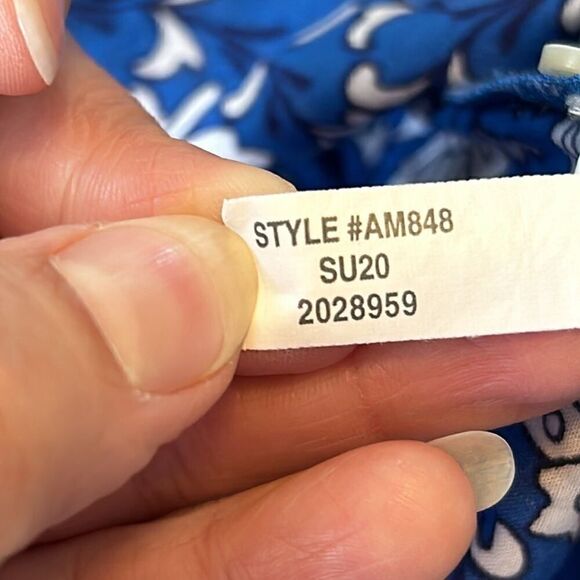 J. Crew Embroidered Peasant Blouse Blue Floral, Pink, Tassels, Size Small - Picture 8 of 10